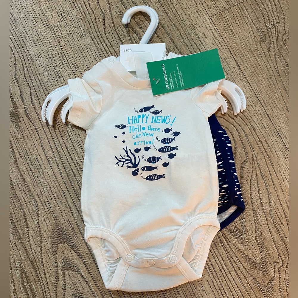 Baby newborn fish onesie short and hat summer set